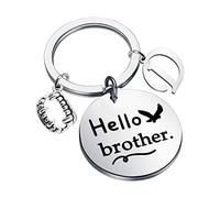 MYSOMY Jewelry Damon Salvatore Ispirato Regalo Hello Brother Portachiavi Vampire Fan Regalo, Steel, 3.0