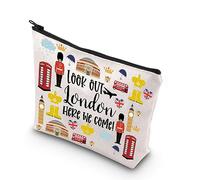 MYSOMY London City Makeup Bag London Travel Gifts London Toiletry Bag London Travel Bag London Zipper Pouch, London Makeup Bag