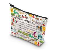 MYSOMY New Orleans Louisiana Definition Makeup Bag New Orleans Viaggio Zipper Pouch Louisiana Cosmetic Bag Gamberetti Amante Regalo, Borsa New Orleans, Morden