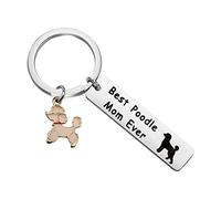 Mysomy - Portachiavi divertente con barboncino e scritta "Best Poodle Mom", idea regalo per barboncino e mamma barboncino e Metallo, cod. NA