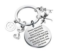 MYSOMY Portachiavi ispirato al film horror e fantasy con linea C e scritta "You Are Braver Stronger Smarter Than You Think", C-line Kc, 1.18INCHES