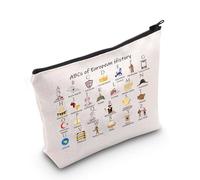 MYSOMY Regalo di viaggio in Europa ABC della storia europea Borsa cosmetica Europa Parigi Roma Barcellona regalo luna di miele, Abcs di European Bag, morden