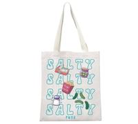 MYSOMY Salty Pots Tote Bag Pots Syndrome Tote Bag POTS Consapevolezza Regalo Disabilità Malattia cronica Regalo, Vasi salati 3, 13.7inch*15inch