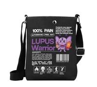 MYSOMY WSNANG - Borsa a tracolla con nastro della consapevolezza del Lupus Guerriero Lupus viola, Guerriero Lupus, 14.7 x 2 x 21centimeters (5.8 x 0.8 x 8.3 inches)