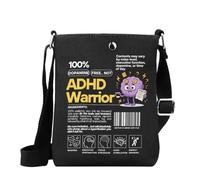MYSOMY WSNANG - Borsa a tracolla per guerrieri con ADHD e divertente motivo disfunzione esecutiva, Guerriero Adhd nel Regno Unito, 14.7 x 2 x 21centimeters (5.8 x 0.8 x 8.3 inches)