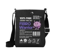 MYSOMY WSNANG - Borsa messenger con nastro viola per fibromialgia, regalo per la sensibilizzazione alla fibromialgia, regalo per guerrieri fibromialgia, combattente fibromialgico, Guerriero Fibro
