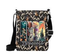 MYSOMY WSNANG Fantasy Novels Quest Squad Broccoli Cat Inspired Zipper Messenger Bag Dragon Rider Lover Regali, Regno Unito Broccoli Cat, 14.7 x 2 x 21centimeters (5.8 x 0.8 x 8.3 inches)
