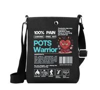 MYSOMY WSNANG POTS - Borsa a tracolla ispirata al guerriero con nastro color foglia di tè, con cerniera, per malattie croniche, idea regalo, Guerriero delle pentole del Regno Unito, 14.7 x 2 x