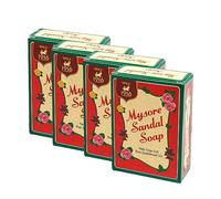Mysore Sandal Soap | 75 g | Sapone da bagno | con olio di sandalo | Ayurveda alle erbe | Salute e bellezza | Origine indiana (confezione da 4)