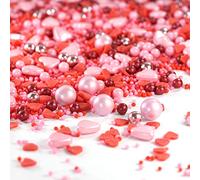 mySprinkles “Gluck” - Mix di granella di zucchero rosa e rosso, perfetta per cuocere dolcetti e biscotti, decorazione per Natale, festa della mamma, compleanni dei bambini, 90 g