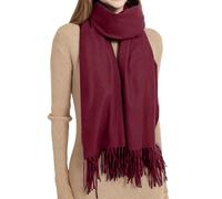 MYSSUCI Sciarpa da Donna con Frange, 200x68cm, Calda e Morbida Sciarpa Invernale Ideale per Matrimoni, Uso Quotidiano e Attività all'Aperto, Borgogna