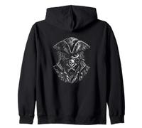 Mysterious Buccaneer Pirate Skull Maschera Capitano Felpa con Cappuccio