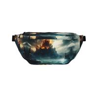 Mysterious City In The Sea - Marsupio a tracolla grande, regalo per godersi sport, festival, allenamento, viaggi, corsa, casual, nero, taglia unica, Nero , Taglia unica