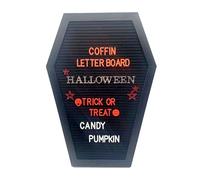 Mysterious Coffin Letter Board con lettere Decorazione di nozze Feltro Messaggio Halloween Forniture per feste Messaggio di Halloween Misteriosa bara Nero Feltro