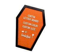 Mysterious Coffin Letter Board con lettere Decorazione di nozze Feltro Messaggio Halloween Forniture per feste Messaggio di Halloween Misteriosa bara Nero Feltro