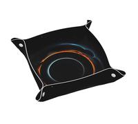 Mysterious Cosmic Black Holes Stampe Vassoio portaoggetti in pelle da 24,9 cm Vassoio portaoggetti da scrivania Organizza Può contenere telecomandi, chiavi, telefoni cellulari, portafogli e monete.