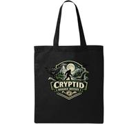 Mysterious Creatures and Night Research - Borsa tote in cotone naturale, colore: Nero