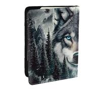 Mysterious Forest Lone Wolf - Custodia per passaporto, da viaggio, in pelle PU, per uomini e donne, 16,5 cm, Nero , Taglia unica