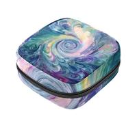 Mysterious - Kit artistico per il primo ciclo mestruale con texture a vortice che scorre per ragazze, salvaslip per assorbenti mestruali, porta assorbenti con cerniera, organizer per tovaglioli
