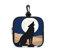 Mysterious Lone Wolf - Custodia impermeabile con cerniera, in neoprene, per auricolari, portachiavi