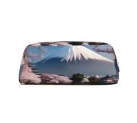 Mysterious Love Stone - Astuccio in pelle con cerniera, per articoli di cancelleria, cosmetici, adatto per uomini, donne, artisti, casa, ufficio, Mt. Fuji all'inizio della primavera, Taglia unica,