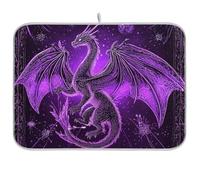 Mysterious Purple Dragon - Tappetino scolapiatti riutilizzabile, 45,7 x 61,7 cm, rettangolare, grande, opaco, per piatti decorativi per la casa