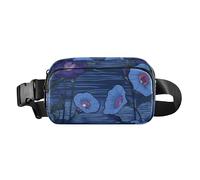 Mysterious Purple Morning Glory, elegante marsupio per donne, uomini, adolescenti, piccola borsa a tracolla con tracolla regolabile, per viaggi, shopping, corsa, Misterioso Viola Mattina Gloria, 1