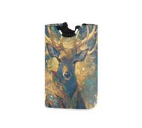 Mysterious Renna Hyper Realistic Style Vivid Colors cesti portabiancheria, pieghevole e impermeabile con manico robusto per giocattoli camera da letto 51L guarda ropa para cuarto