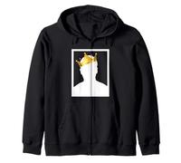 Mysterious Royal King with Golden Crown Illustration Graphic Felpa con Cappuccio