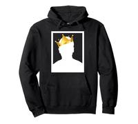Mysterious Royal King with Golden Crown Illustration Graphic Felpa con Cappuccio