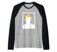 Mysterious Royal King with Golden Crown Illustration Graphic Maglia con Maniche Raglan