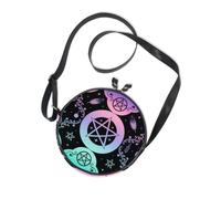 Mysterious Star Pattern Round Crossbody Bag Canvas Messenger Purse | Design unico