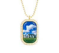 Mysterious Stonehenge - Collana da donna regolabile con ciondolo a catena per viaggi e feste, Misura unica, Metallo