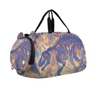 Mysterious Summons of A White Dinosaur Skeleton - Borsone per bambini, con scomparto per scarpe, leggero, per il fine settimana, per viaggi, sport, fitness e allenamento