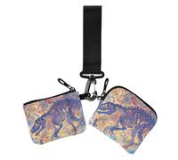 Mysterious Summons Of A White Dinosaur Skeleton Portafogli da donna porta carte di credito carino alla moda organizer per soldi da donna con tasca con cerniera per lavoro e viaggi, confezione da 2