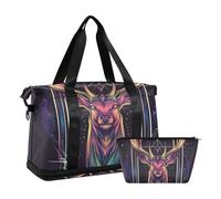 Mysterious Tarot Astrological Deer Gym Sports Duffel Bags Sports Duffel Bags con Toiletry Bag per Escursionismo Grande Capacità, Misteriosi Tarocchi cervi astrologici, 1 size