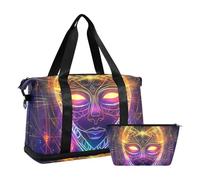 Mysterious Tarot Astrological Skeleton Pernight Travel Duffel Bag Carry On Personal Item Bag con tracolla regolabile per viaggio grande capacità, Scheletro astrologico misterioso dei Tarocchi, 1 size
