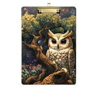Mysterious White Owl A4 portablocco Portfolio Speech Patologist Appunti Acrilico Carino per Allenatori di Pallavolo Baseball Dimensioni 9 x 12