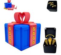 Mystery Box regalo a dito medio, fastidiosa scatola a sorpresa con dita pop-up, scherzo stampato 3D da avvitare, divertente scherzo per Natale (blu)