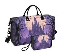 Mystery Castle - Borsa da palestra con tracolla regolabile, per trekking, multifunzione, colore: viola