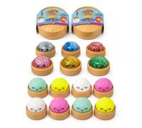 Mystery Dumplings Squishy Buns - Set da 1, 3, 4 pezzi, colore a sorpresa glitterato e opaco, 5,5 cm, con scatola a vapore, palla antistress Baozi Mochi per ufficio (1 - glitter)