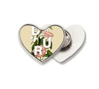 Mystery Flowers Art Deco Fashion Heart Metal Pin Spilla Clip Love