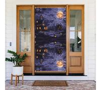 Mystery House, coperture decorative per porte notturne di Halloween, decorazioni per interni ed esterni, primavera/estate/autunno/inverno, decorazioni natalizie di Halloween