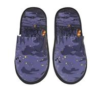 Mystery House Halloween Night Print Pantofole Unisex Pantofole Da Casa Calde Ciabatte Da Viaggio Per Esterno Bagno Ospiti L