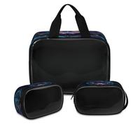 Mystery Magic Sign, trousse per trucchi per donne e uomini, borsa per cosmetici traslucida, borsa da doccia, 3 pezzi da viaggio per articoli da toeletta organizer per cosmetici, Colore, XL, Astuccio