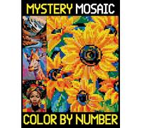 Mystery Mosaic Color By Number: Art Pixel Art Coloring Book with Dazzling Hidden Pictures, Color Quest Extreme Challenges for Relaxation