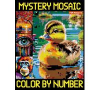 Mystery Mosaic Color by Number for Adults: Hidden Picture Puzzles for Stress Relief, Pixel Art Challeges