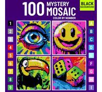 Mystery Mosaic color by number for Adults Vibrant Color Quest: A fun pixel art coloring book full of challenges to reveal hidden square images for stress relief, creativity, and relaxation.