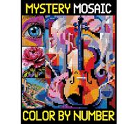 Mystery Mosaics Color By Number: Easy and Relaxing Pixel Puzzles & Color Quests for Adults, Great Gift Idea