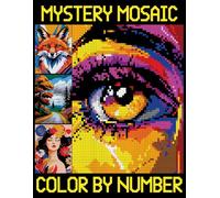 Mystery Mosaics Color by Number: Easy Mosaic Coloring Book with Pixel Art for Stress Relief and Relaxation